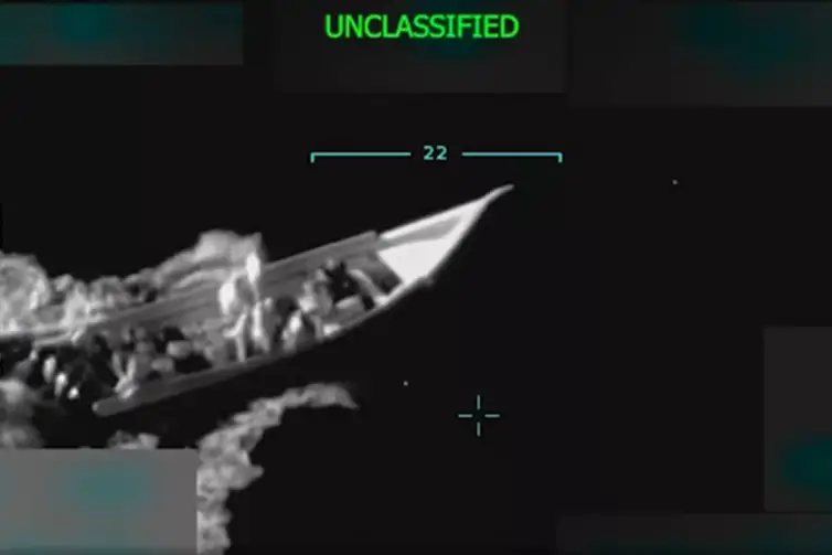 Donald Trump Truth Social/Divulgação Venezuela, 03/09/2025 - Ataque a uma embarcação que realizava transporte de drogas na Venezuela. Foto: Donald Trump Truth Social/Divulgação