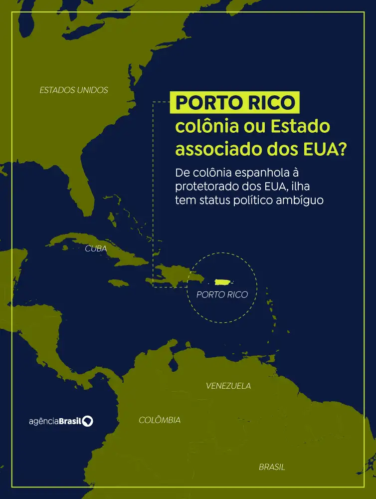 Arte EBC Localização de Porto Rico no mapa das Américas