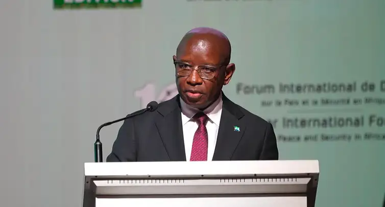 Dacar - 20/04/2026 - Abertura do Fórum internacional de Dacar. ( Presidente de Serra Leoa, Julius Manda) Foto: FÓRUM INTERNACIONAL DE DACAR