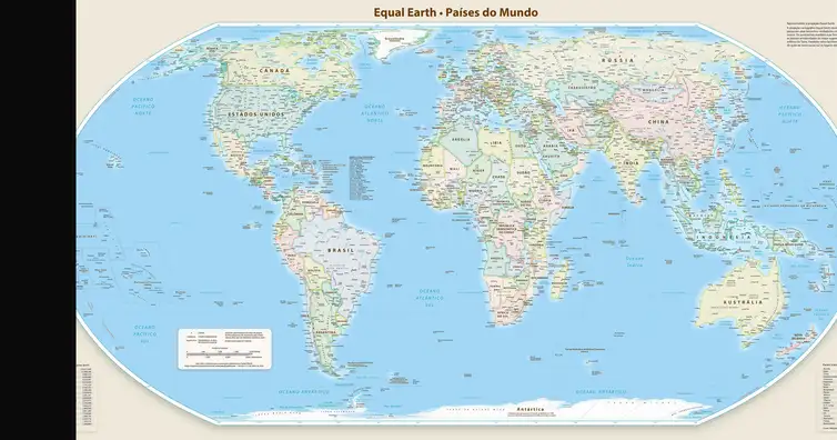 Mapa Equal Earth Map Brasília (DF), 05/09/2026 - Mapa Mundial.
Mapa Equal Earth Map